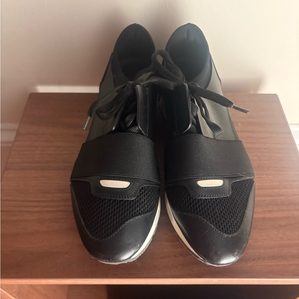 Balenciaga Black and White Women's Sneakers 37